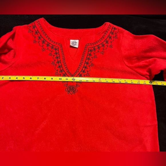 Just My Size Women’s 14W/16W Red Embroidered Tunic Top - Picture 4 of 8